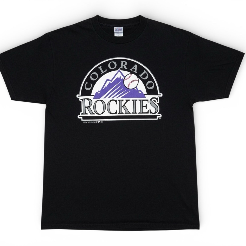 Vintage 1992 Colorado Rockies Logo Tee Single Stitch USA Made XL